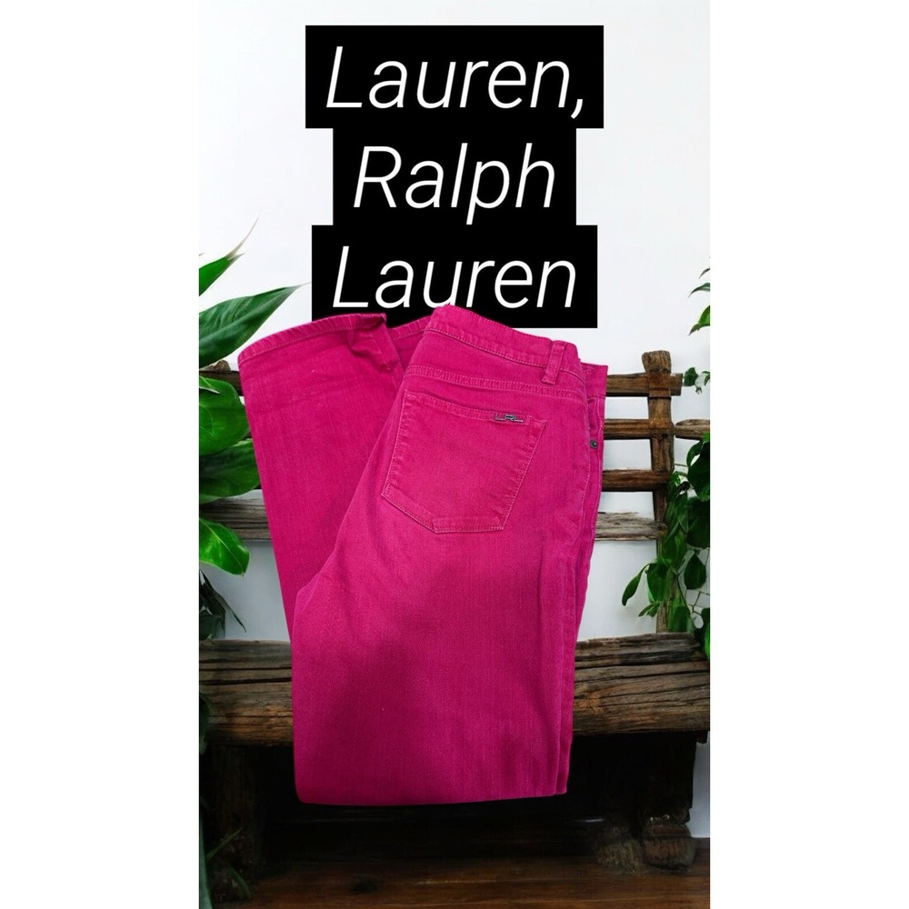 🔥Lauren Jean CO Ralph LRL Company Size 10 P Red Modern Straight Stretchy Petite
